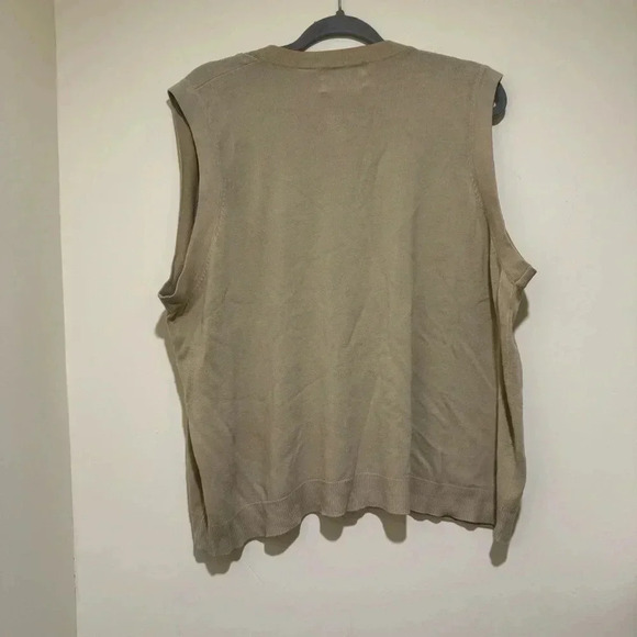 Women’s Vintage Image Brand Tan Colour V-Neck Plus Size Baggy Sweater Vest S: 2X - Picture 9 of 12
